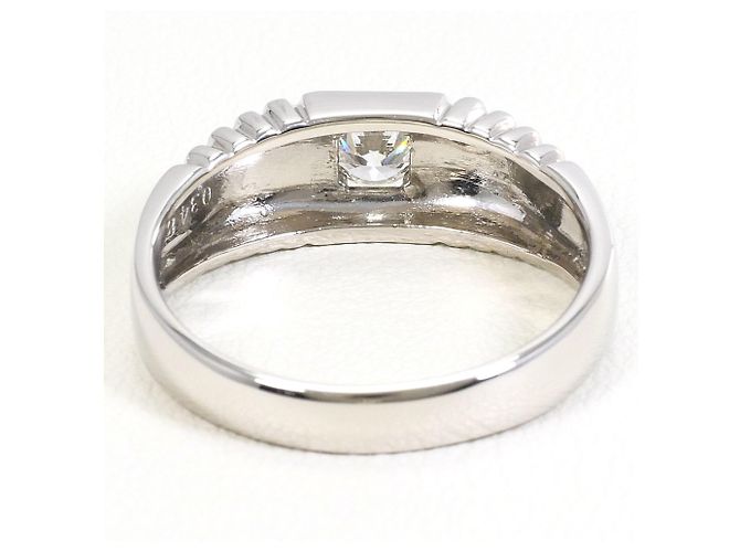 Autre Marque Anello fede in platino e diamanti - vista 4