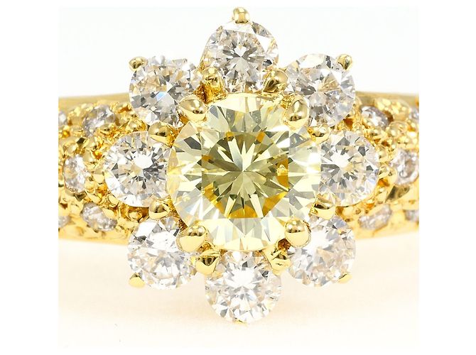 Autre Marque Bandring aus 18K Gelbgold mit Diamant Golden - Ansicht 2