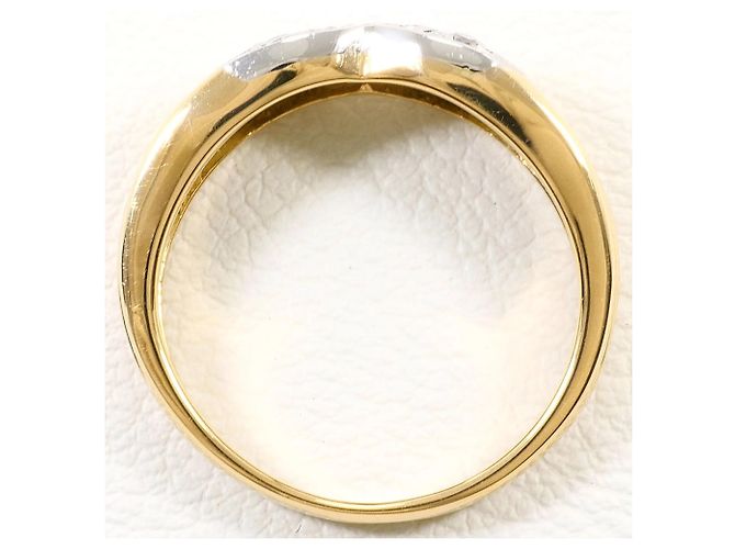 Autre Marque Anello fede in oro giallo 18K e platino con diamante D'oro - vista 3