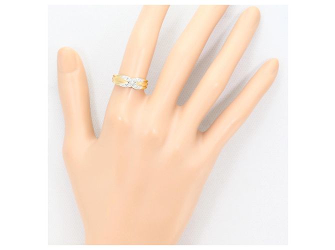 Autre Marque Anello fede in oro giallo 18K e platino con diamante D'oro - vista 6