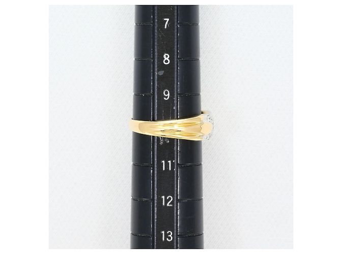 Autre Marque Anello fede in oro giallo 18K e platino con diamante D'oro - vista 7