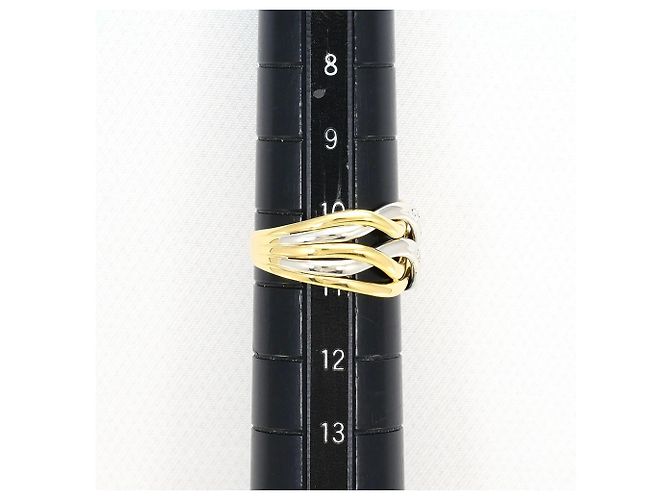 Autre Marque Ehering aus 18K Gelbgold und Platin mit Diamant Golden - Ansicht 7
