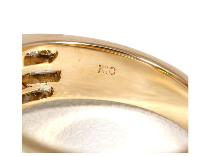 Autre Marque Anello a fascia in oro giallo con giadaite e diamante D'oro - vista 5