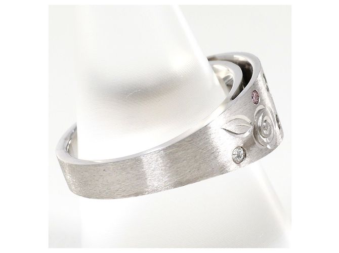 Autre Marque Anel aliança elegante em ouro branco 18K Dourado - vista 3