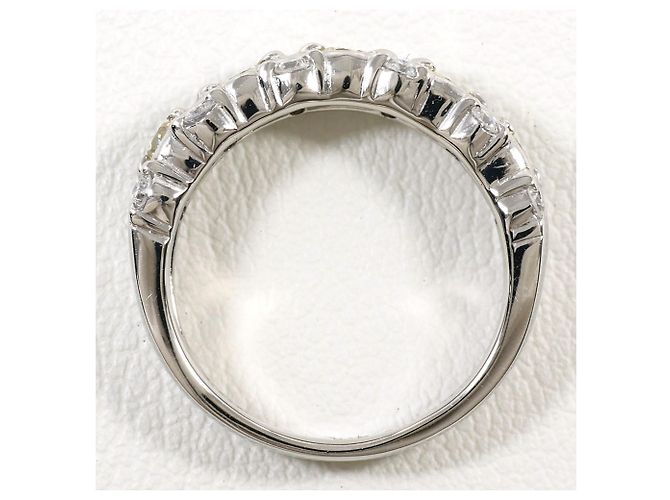 Autre Marque Anel aliança de platina com diamantes - vista 3