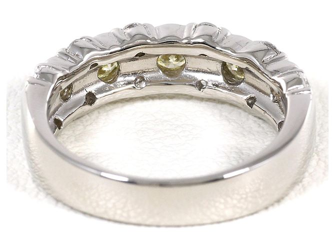 Autre Marque Anel aliança de platina com diamantes - vista 4