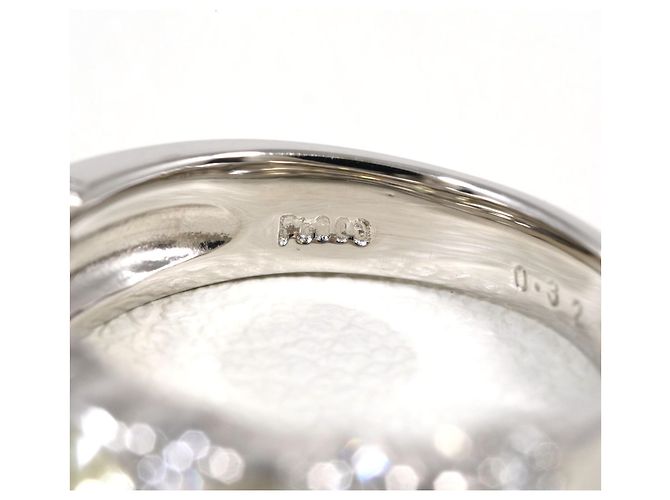 Autre Marque Anel aliança de platina com diamantes - vista 5