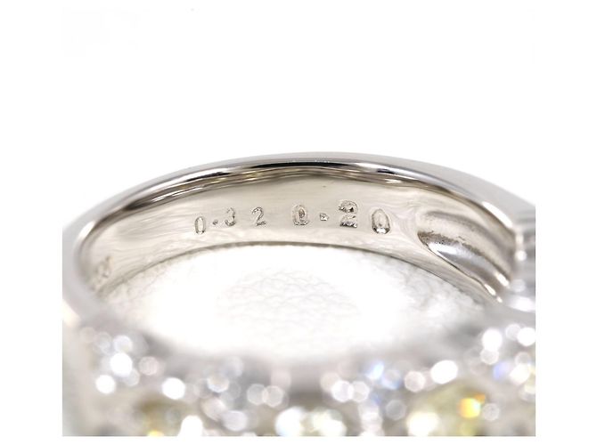 Autre Marque Anel aliança de platina com diamantes - vista 6