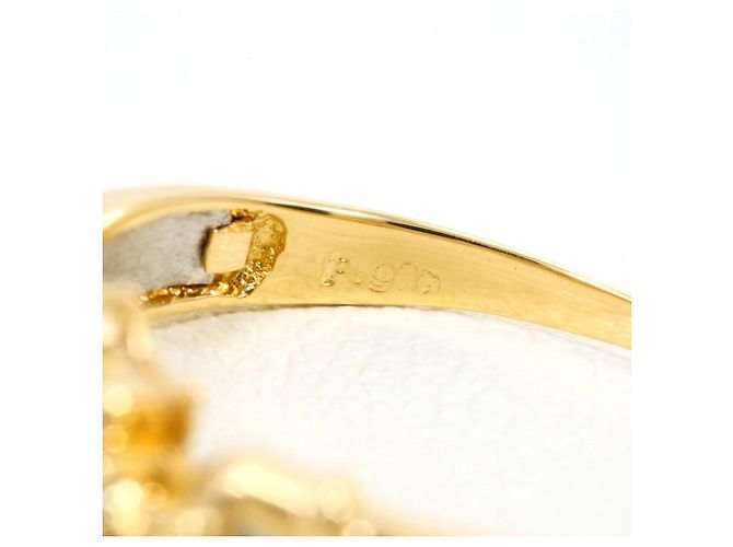 Autre Marque Anello fede in oro giallo 18K e platino con diamante D'oro - vista 5