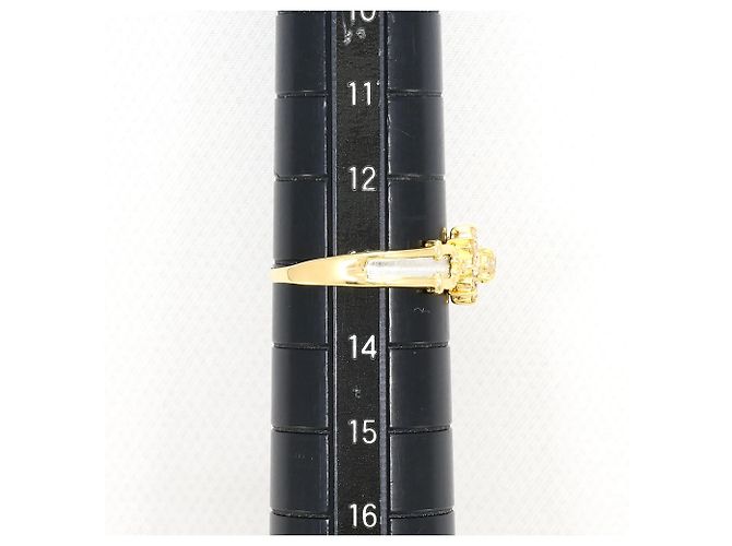 Autre Marque Anello fede in oro giallo 18K e platino con diamante D'oro - vista 7
