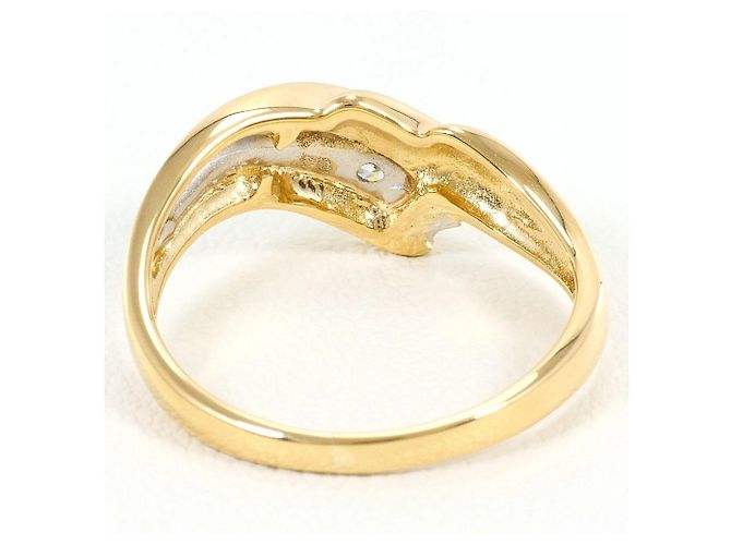 Autre Marque Anello fede in platino PT900 e oro giallo 18K con diamanti D'oro - vista 3