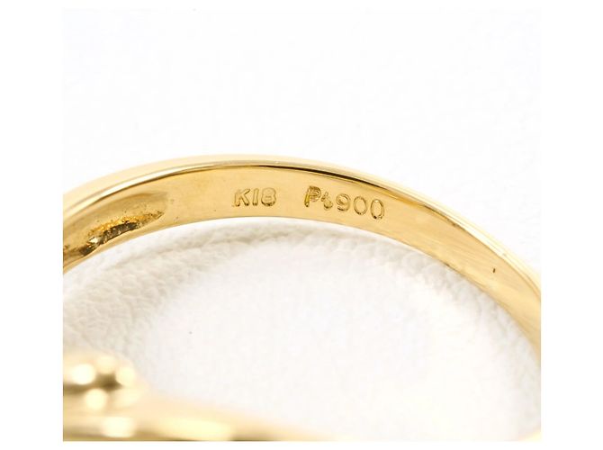 Autre Marque Anello fede in platino PT900 e oro giallo 18K con diamanti D'oro - vista 4