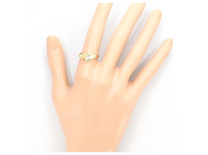 Autre Marque Anello fede in platino PT900 e oro giallo 18K con diamanti D'oro - vista 6