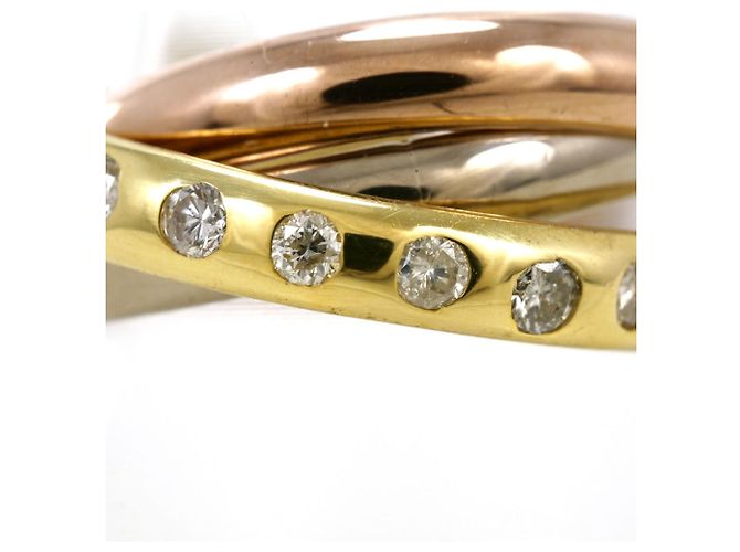 Autre Marque Anel aliança em ouro 18K com diamante Dourado - vista 2