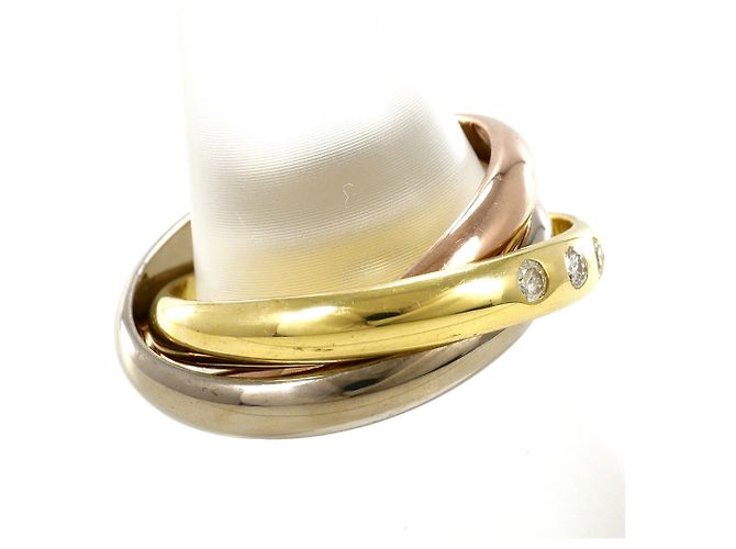 Autre Marque Anel aliança em ouro 18K com diamante Dourado - vista 3
