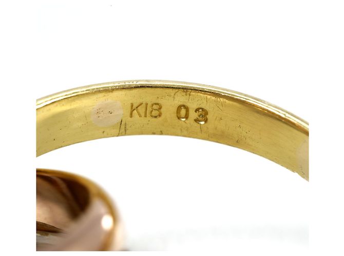 Autre Marque Anel aliança em ouro 18K com diamante Dourado - vista 5