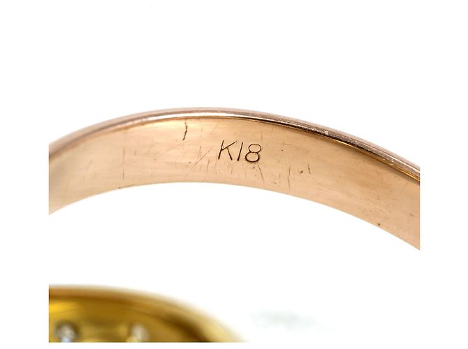 Autre Marque Anel aliança em ouro 18K com diamante Dourado - vista 6