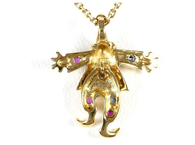 Autre Marque Collana in oro giallo 18K con rubino e zaffiro D'oro - vista 3