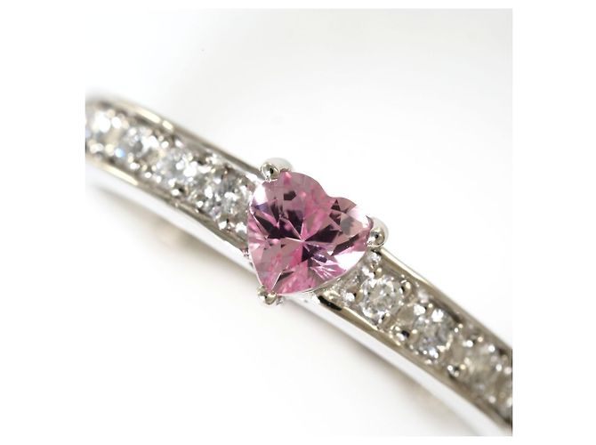 Autre Marque Platin-Ehering mit Diamant und Saphir - Ansicht 2