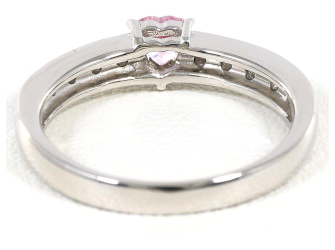 Autre Marque Platin-Ehering mit Diamant und Saphir - Ansicht 4