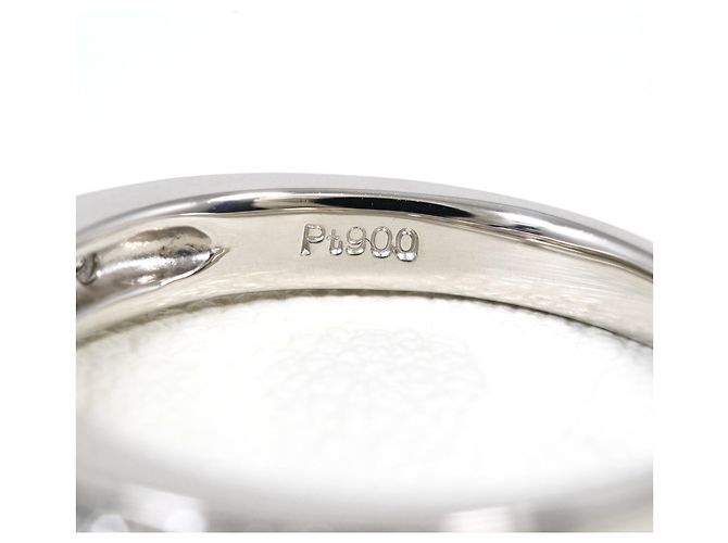 Autre Marque Platin-Ehering mit Diamant und Saphir - Ansicht 5