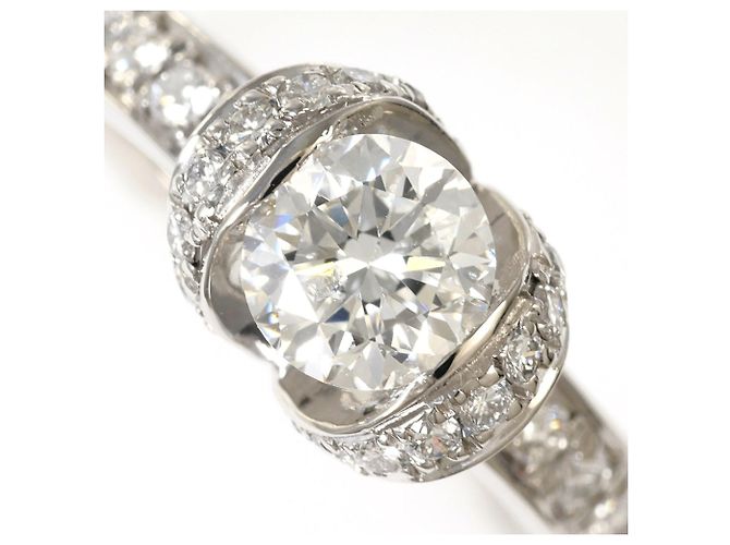 Autre Marque Anello fede in platino con diamante - vista 2