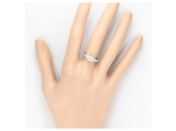 Autre Marque Anello fede in platino con diamante - vista 7