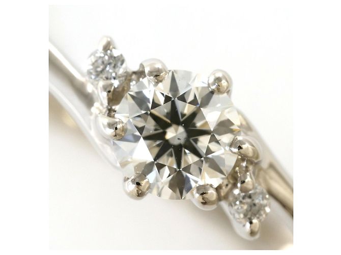 Autre Marque Platin-Ehering mit Diamant - Ansicht 2