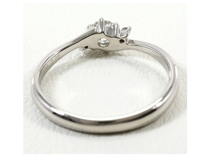 Autre Marque Platin-Ehering mit Diamant - Ansicht 4