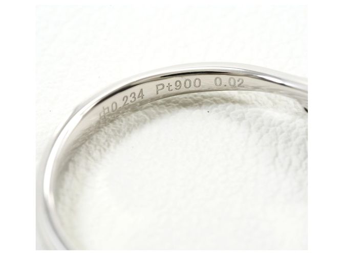 Autre Marque Platin-Ehering mit Diamant - Ansicht 5