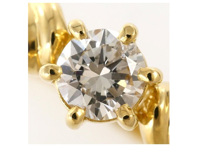 Autre Marque Anello a fascia in oro giallo 18K con diamante D'oro - vista 2