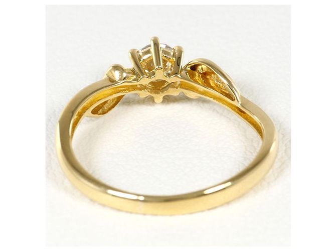 Autre Marque Anello a fascia in oro giallo 18K con diamante D'oro - vista 4