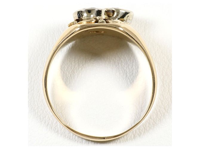 Autre Marque Anello a fascia in oro giallo 14K con accenti di diamanti D'oro - vista 3