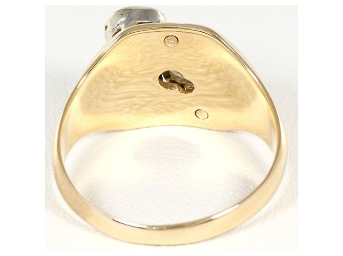 Autre Marque Anello a fascia in oro giallo 14K con accenti di diamanti D'oro - vista 4