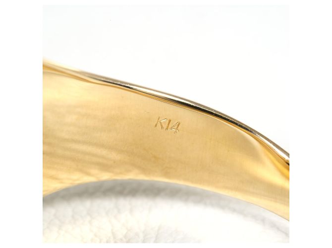 Autre Marque Anello a fascia in oro giallo 14K con accenti di diamanti D'oro - vista 5