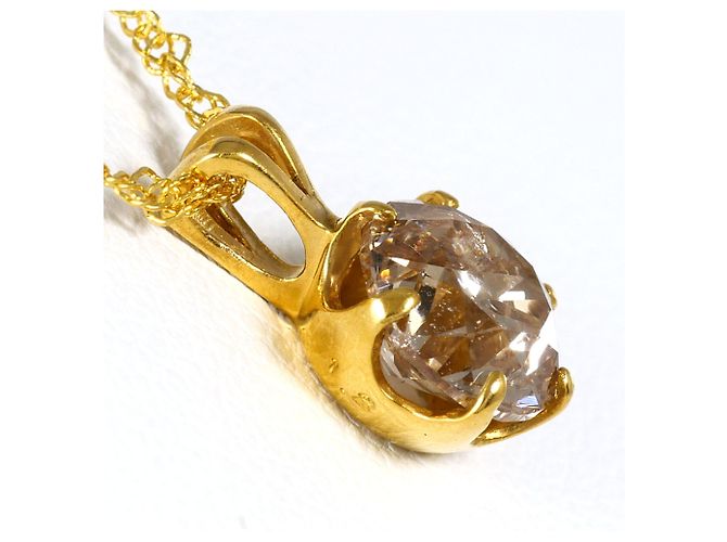 Autre Marque Collar de oro amarillo 24K con diamante marrón Castaño Dorado - vista 2