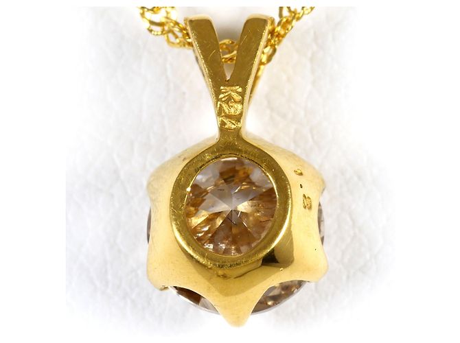 Autre Marque Collar de oro amarillo 24K con diamante marrón Castaño Dorado - vista 3