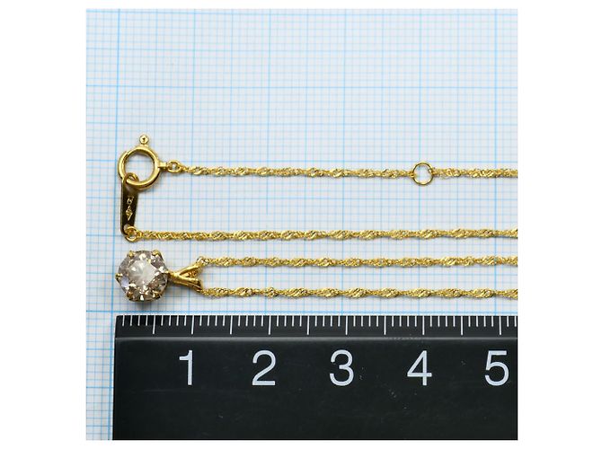 Autre Marque Collar de oro amarillo 24K con diamante marrón Castaño Dorado - vista 5