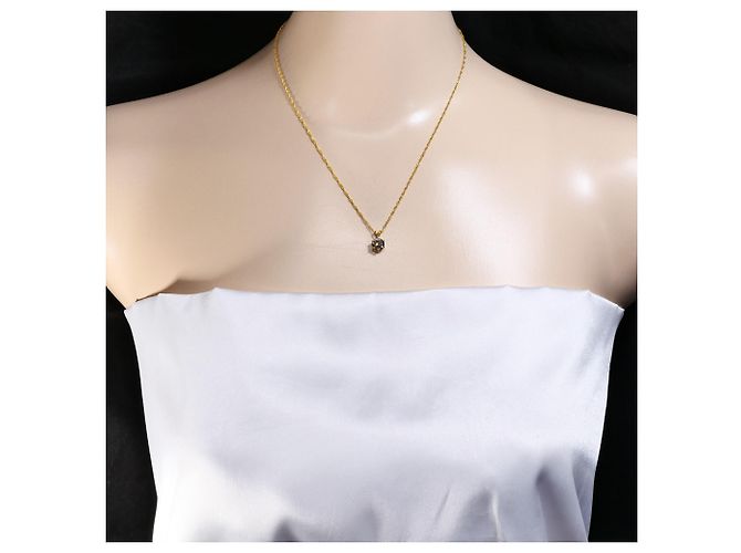 Autre Marque Collar de oro amarillo 24K con diamante marrón Castaño Dorado - vista 6