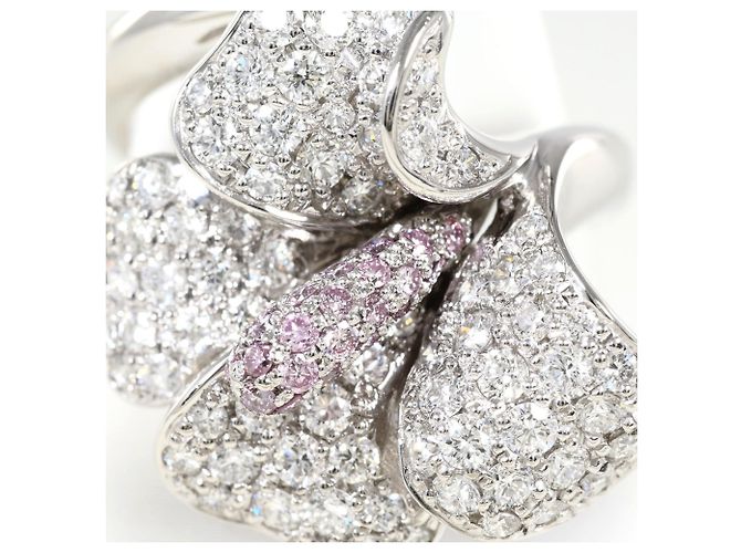 Autre Marque Anello fede in platino PT900 con diamante rosa - vista 2