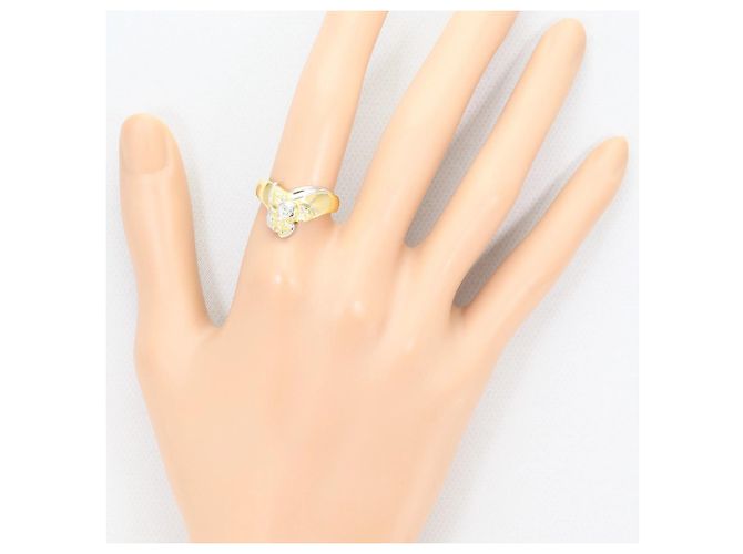 Autre Marque Anello fede in platino PT900 e oro giallo 18K con diamanti D'oro - vista 7
