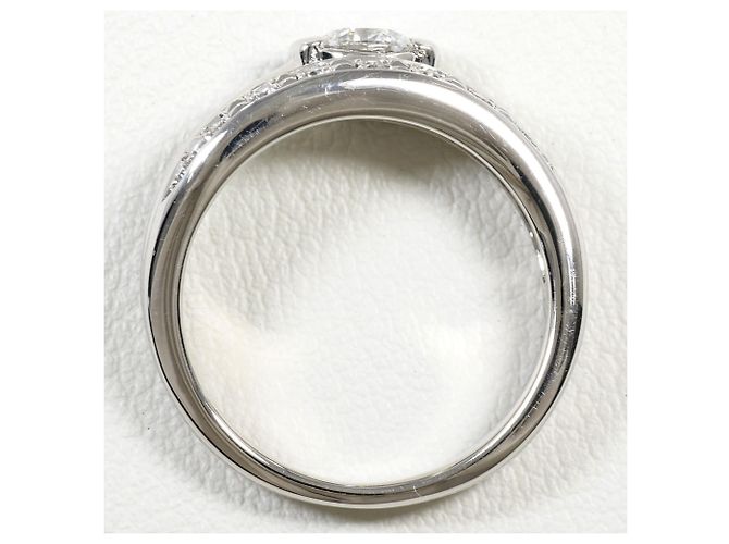 Autre Marque Platin-Ehering mit Diamant - Ansicht 3