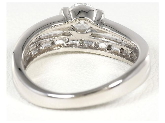 Autre Marque Platin-Ehering mit Diamant - Ansicht 4