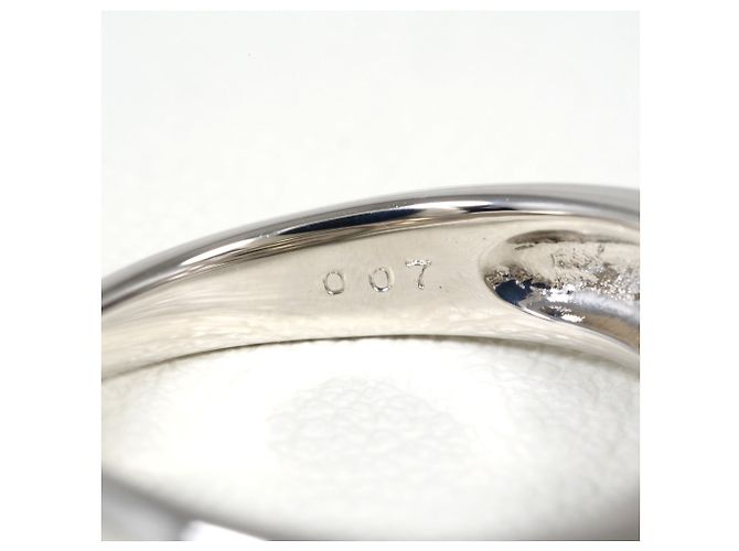 Autre Marque Platin-Ehering mit Diamant - Ansicht 5