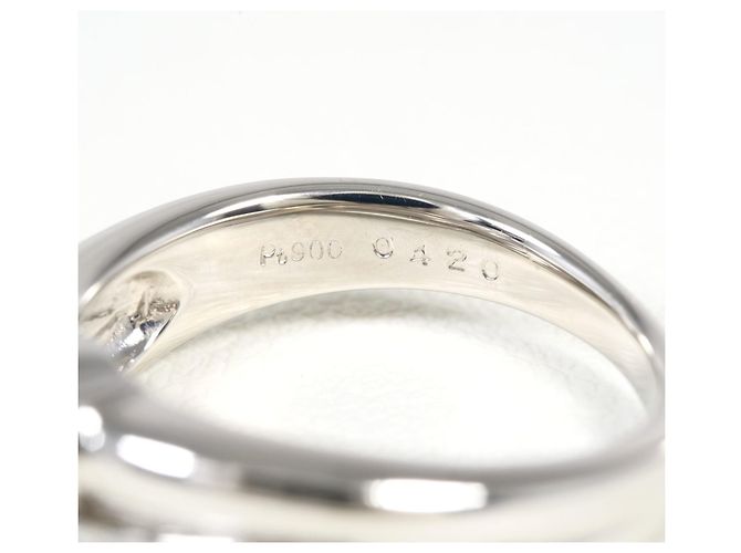 Autre Marque Platin-Ehering mit Diamant - Ansicht 6
