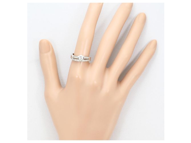 Autre Marque Platin-Ehering mit Diamant - Ansicht 7