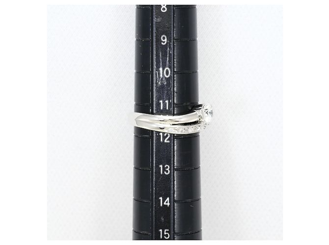 Autre Marque Platin-Ehering mit Diamant - Ansicht 8