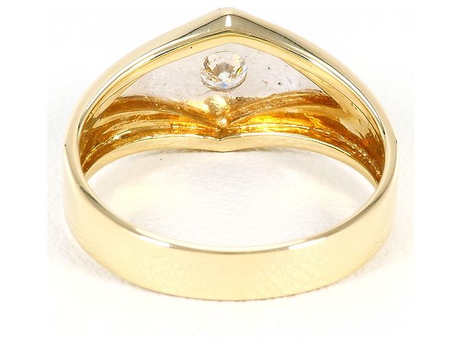 Autre Marque Anel aliança em platina e ouro amarelo Dourado - vista 4