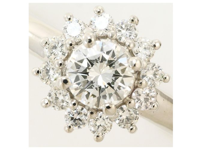Autre Marque Anello fede in platino 900 con diamante - vista 2