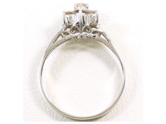 Autre Marque Anello fede in platino e diamanti brown Marrone - vista 2